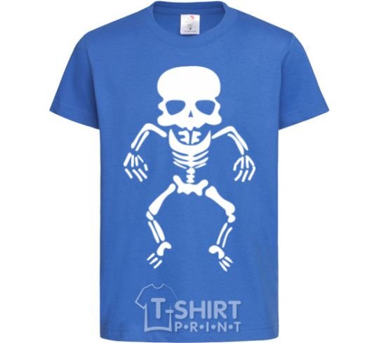 Kids T-shirt skeleton V.1 royal-blue фото