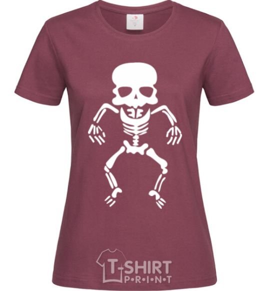 Women's T-shirt skeleton V.1 burgundy фото