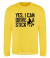 Sweatshirt yes i can drive a stick yellow фото