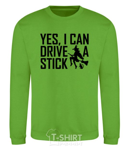 Sweatshirt yes i can drive a stick orchid-green фото