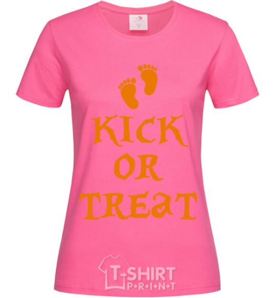 Women's T-shirt kick or treat heliconia фото