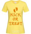 Women's T-shirt kick or treat cornsilk фото