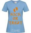 Women's T-shirt kick or treat sky-blue фото