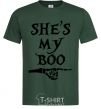 Мужская футболка shes my boo Темно-зеленый фото