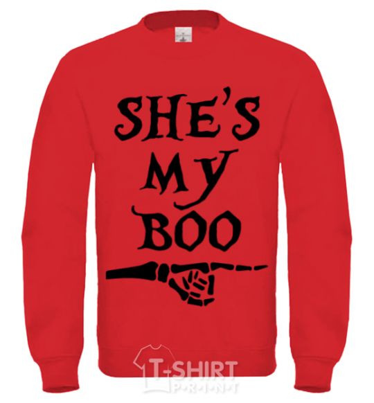 Sweatshirt shes my boo yellow фото