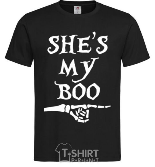 Мужская футболка shes my boo Черный фото