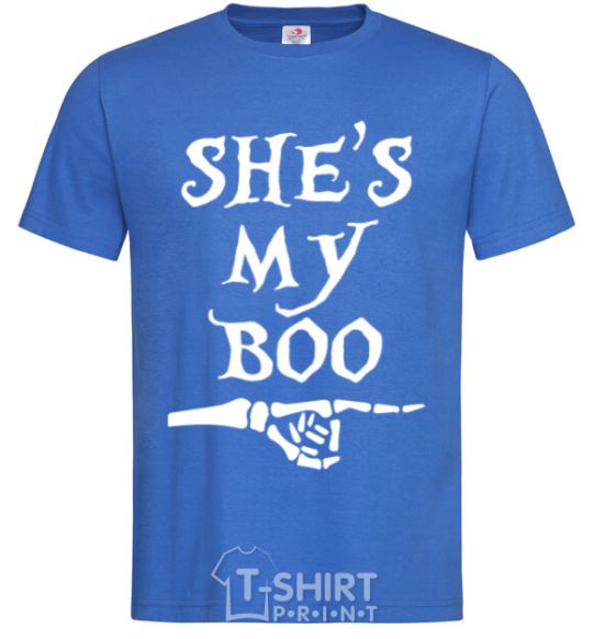 Men's T-Shirt shes my boo royal-blue фото