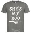 Men's T-Shirt shes my boo dark-grey фото