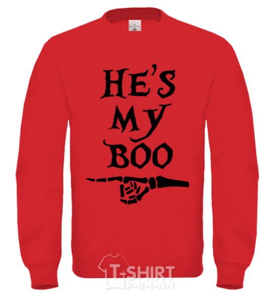 Sweatshirt he's my boo yellow фото