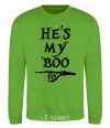 Sweatshirt he's my boo orchid-green фото