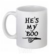 Ceramic mug he's my boo White фото