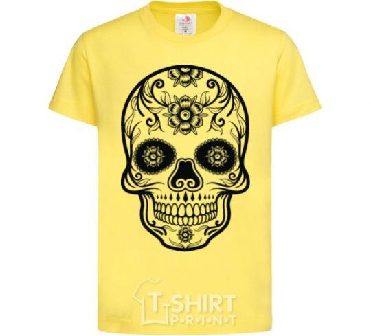 Детская футболка mexican skull Лимонный фото