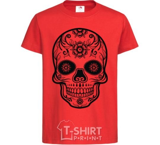Детская футболка mexican skull Красный фото