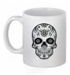 Ceramic mug mexican skull White фото