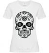 Women's T-shirt mexican skull White фото
