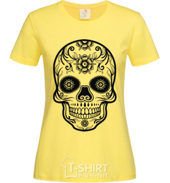 Women's T-shirt mexican skull cornsilk фото