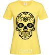 Women's T-shirt mexican skull cornsilk фото