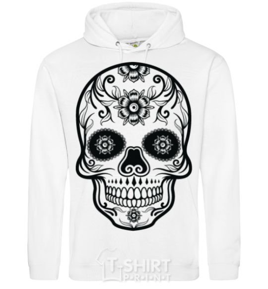 Мужская толстовка (худи) mexican skull Белый фото