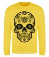 Sweatshirt mexican skull yellow фото