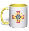 Mug with a colored handle The Armed Forces of Ukraine yellow фото