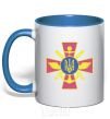 Mug with a colored handle The Armed Forces of Ukraine royal-blue фото