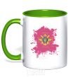 Mug with a colored handle The Armed Forces of Ukraine PINK kelly-green фото