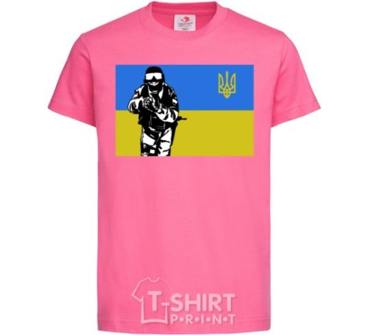 Детская футболка Захисник version 2 Ярко-розовый фото