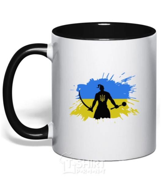 Mug with a colored handle Kozak black фото