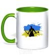 Mug with a colored handle Kozak kelly-green фото