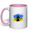 Mug with a colored handle Kozak light-pink фото