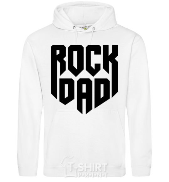 Мужская толстовка (худи) Rock dad Белый фото