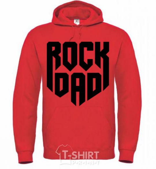 Мужская толстовка (худи) Rock dad Ярко-красный фото