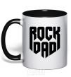 Mug with a colored handle Rock dad black фото