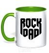 Mug with a colored handle Rock dad kelly-green фото