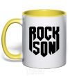 Чашка с цветной ручкой Rock son Солнечно желтый фото