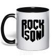 Чашка с цветной ручкой Rock son Черный фото