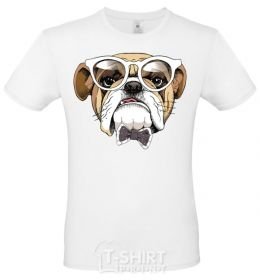 Мужская футболка EYEGLASSES BULLDOG Белый фото