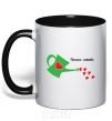 Mug with a colored handle Daddy's love black фото