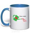 Mug with a colored handle Daddy's love royal-blue фото