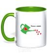 Mug with a colored handle Daddy's love kelly-green фото