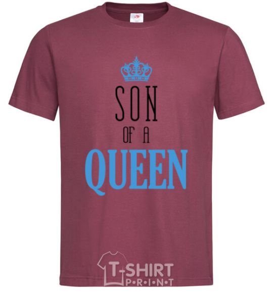 Men's T-Shirt Son of a queen burgundy фото