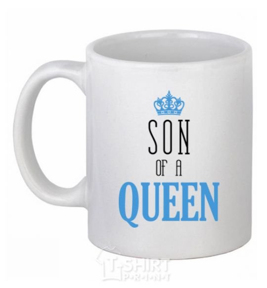 Ceramic mug Son of a queen White фото