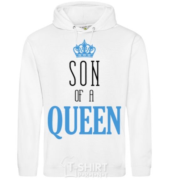 Men`s hoodie Son of a queen White фото