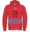 Men`s hoodie Son of a queen bright-red фото