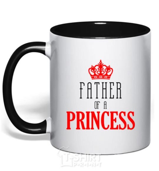 Mug with a colored handle Father of a princess black фото