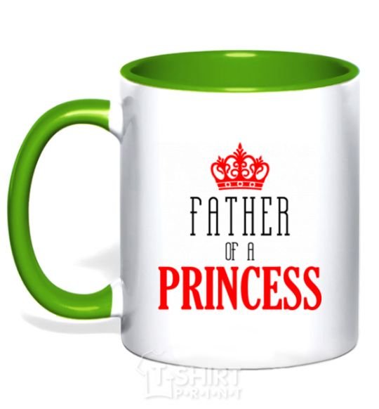 Mug with a colored handle Father of a princess kelly-green фото