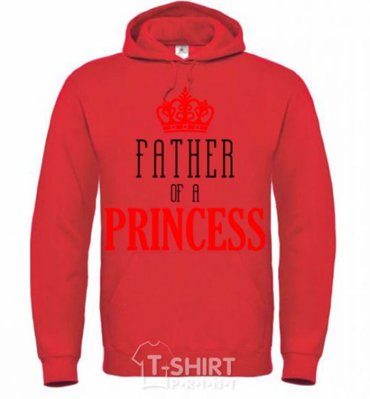 Men`s hoodie Father of a princess bright-red фото