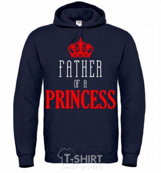 Men`s hoodie Father of a princess navy-blue фото