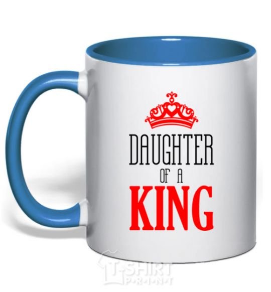 Чашка с цветной ручкой Daughter of a king Ярко-синий фото