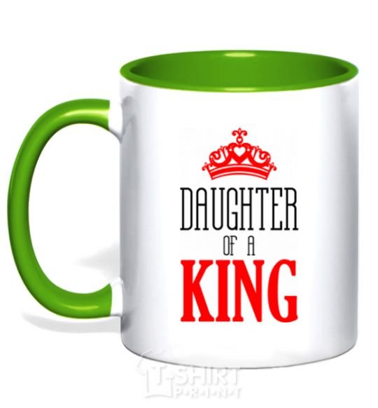 Mug with a colored handle Daughter of a king kelly-green фото